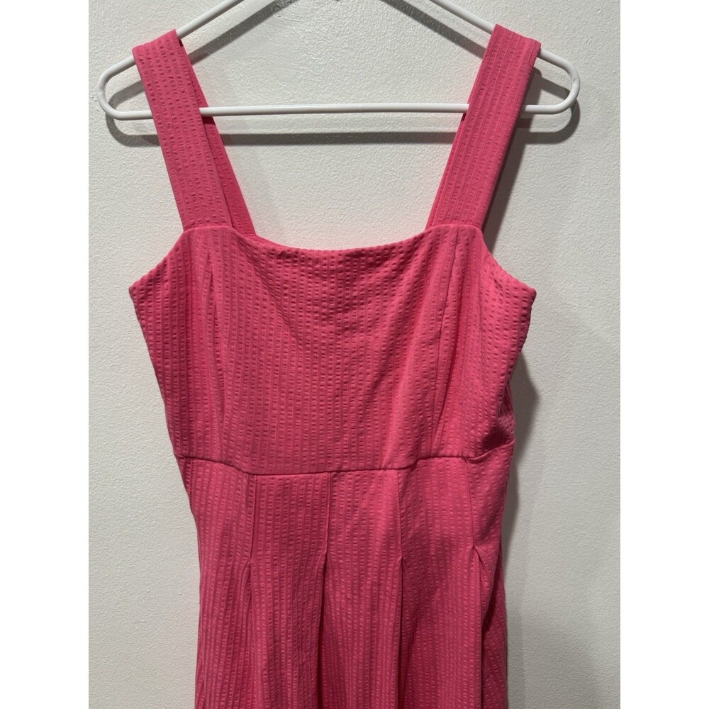 Boden Strappy Seersucker Midi Dress in Festival Pink Size 8R - Picture 6 of 10